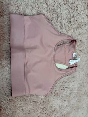 Fabletics Mauve Pink High-Neck Cropped Sports Bra